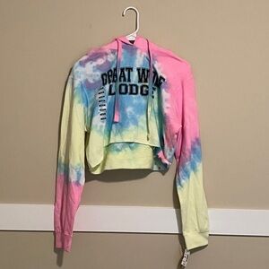 Pop Surf Great Wolf Lodge Tie-Dye Cropped Hoodie
